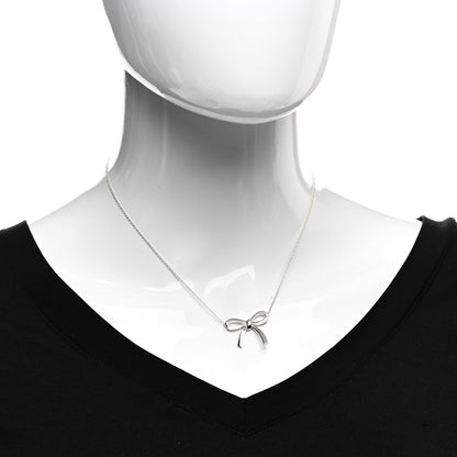 Tiffany Sterling Silver Bow Pendant Necklace 2 of 5