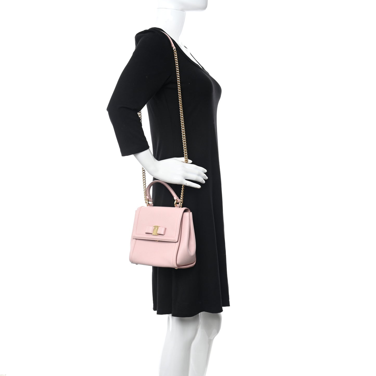 Hammered Calfskin Carrie Shoulder Bag Pink
