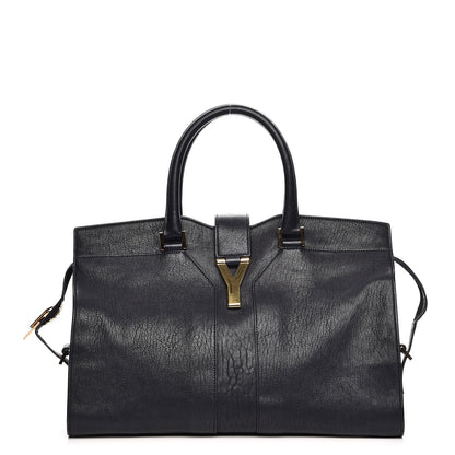 Saint Laurent Sheepskin Medium Cabas ChYc Navy 1 of 9