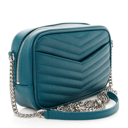 Saint Laurent Grain De Poudre Matelasse Monogram Mini Lou Camera Bag Petrol Green 3 of 11