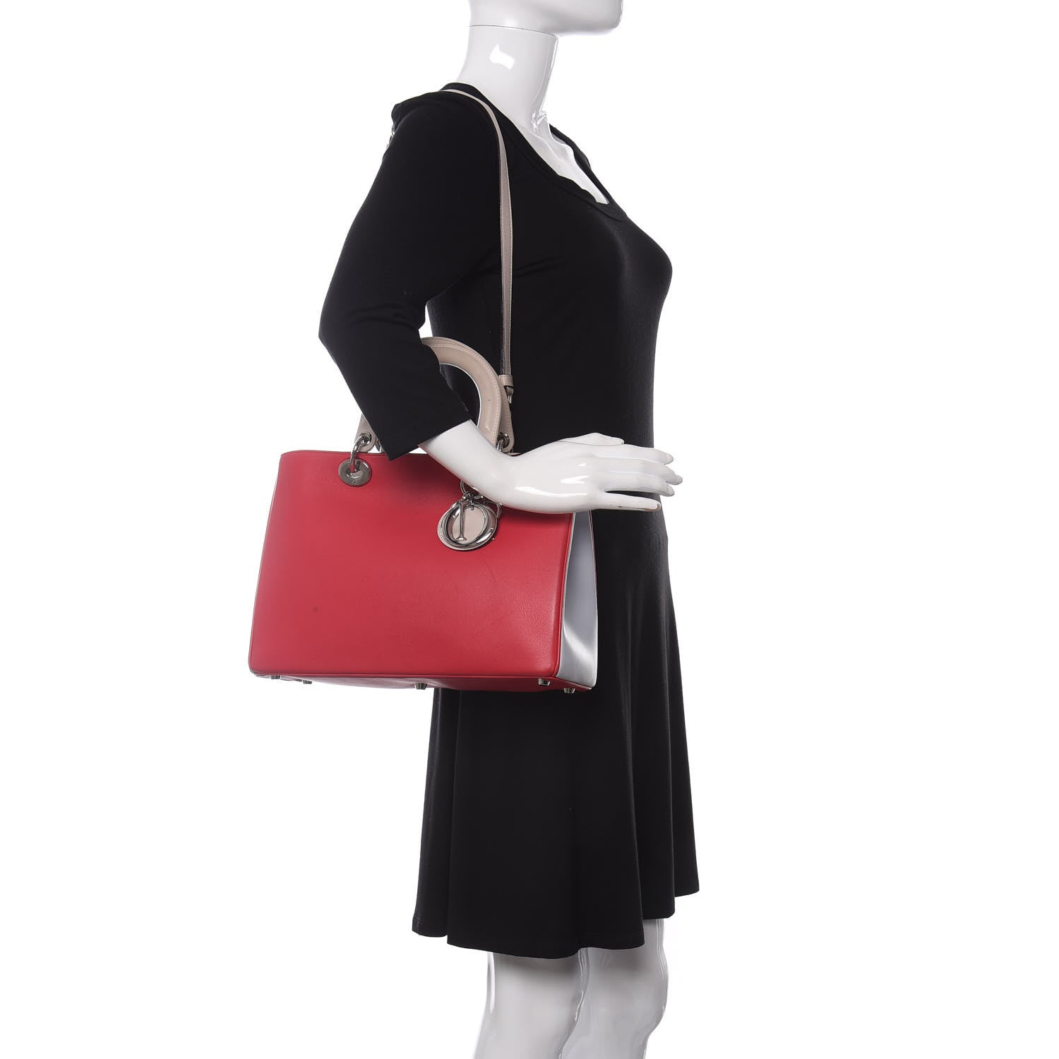 Christian Dior Smooth Calfskin Medium Diorissimo Tote Red 2 of 19