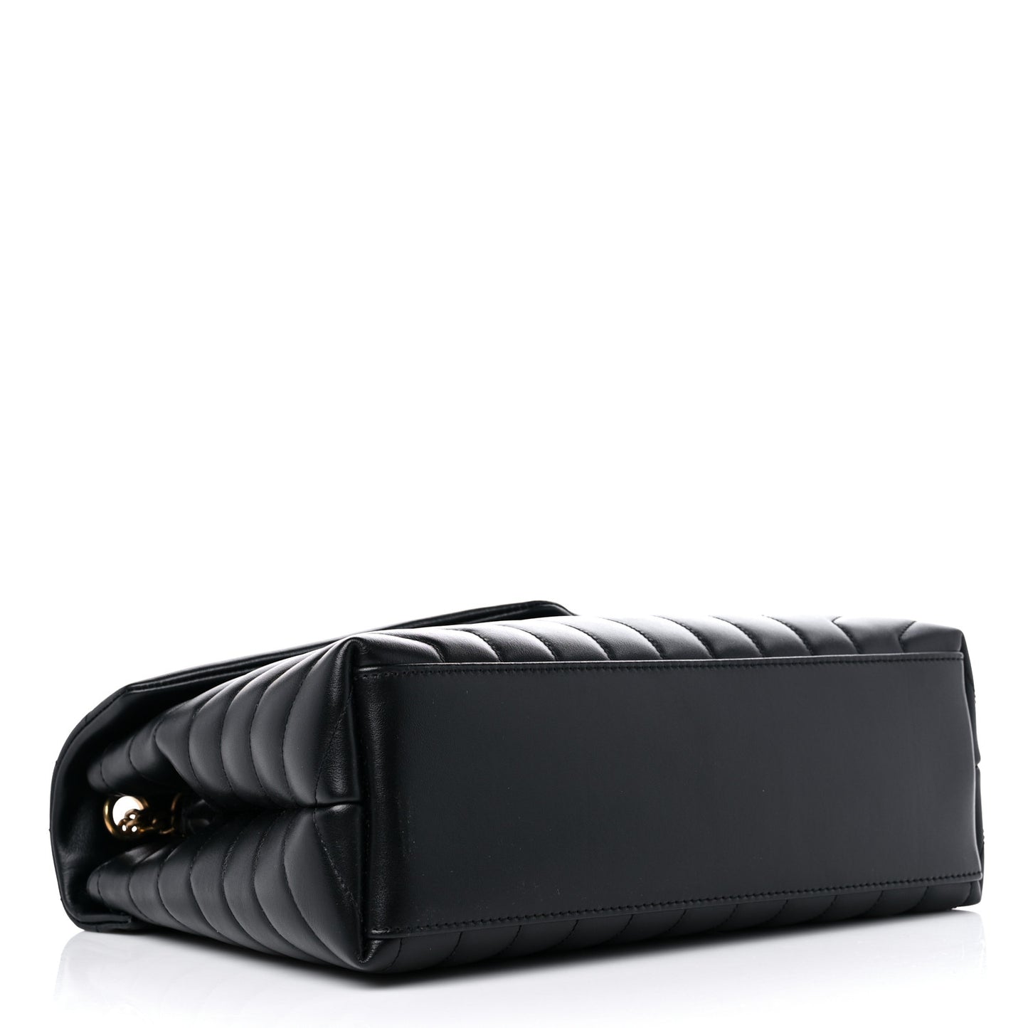 Calfskin Y Quilted Monogram Medium Loulou Chain Satchel Black
