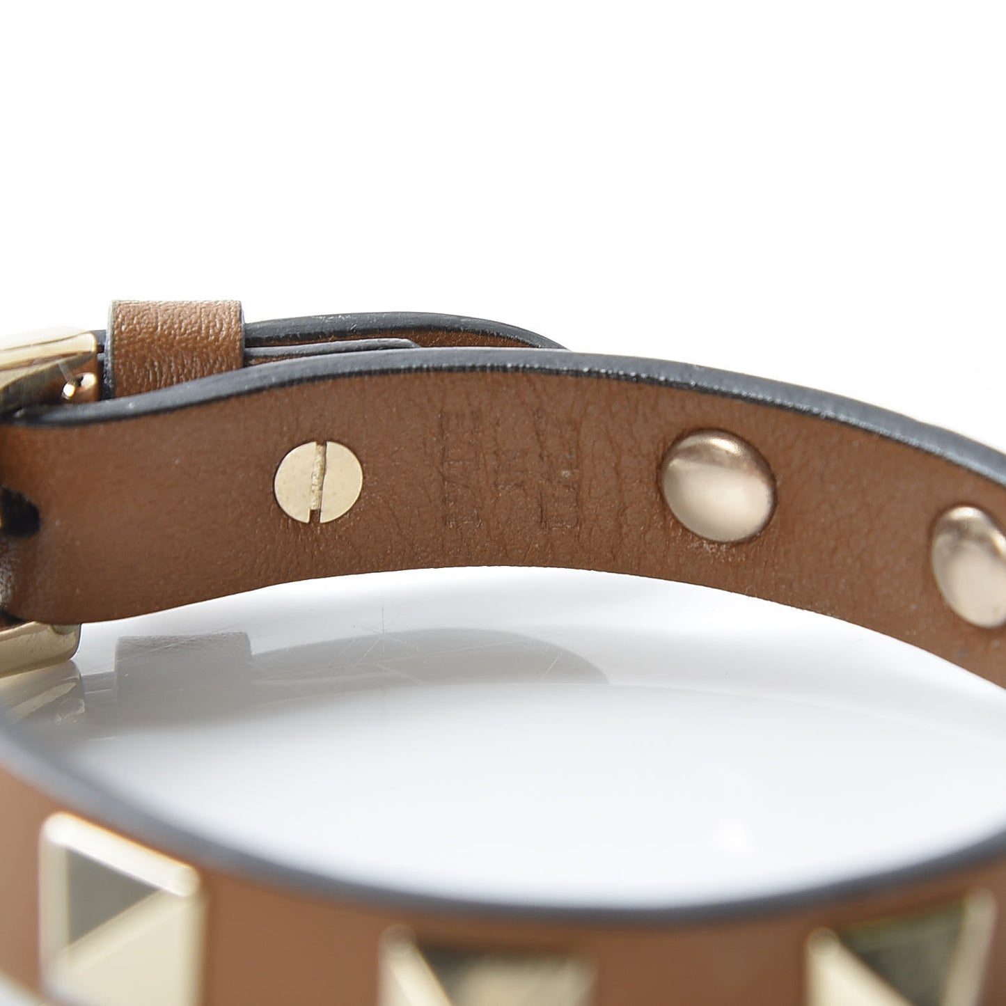 Vitello Rockstud Bracelet Brown