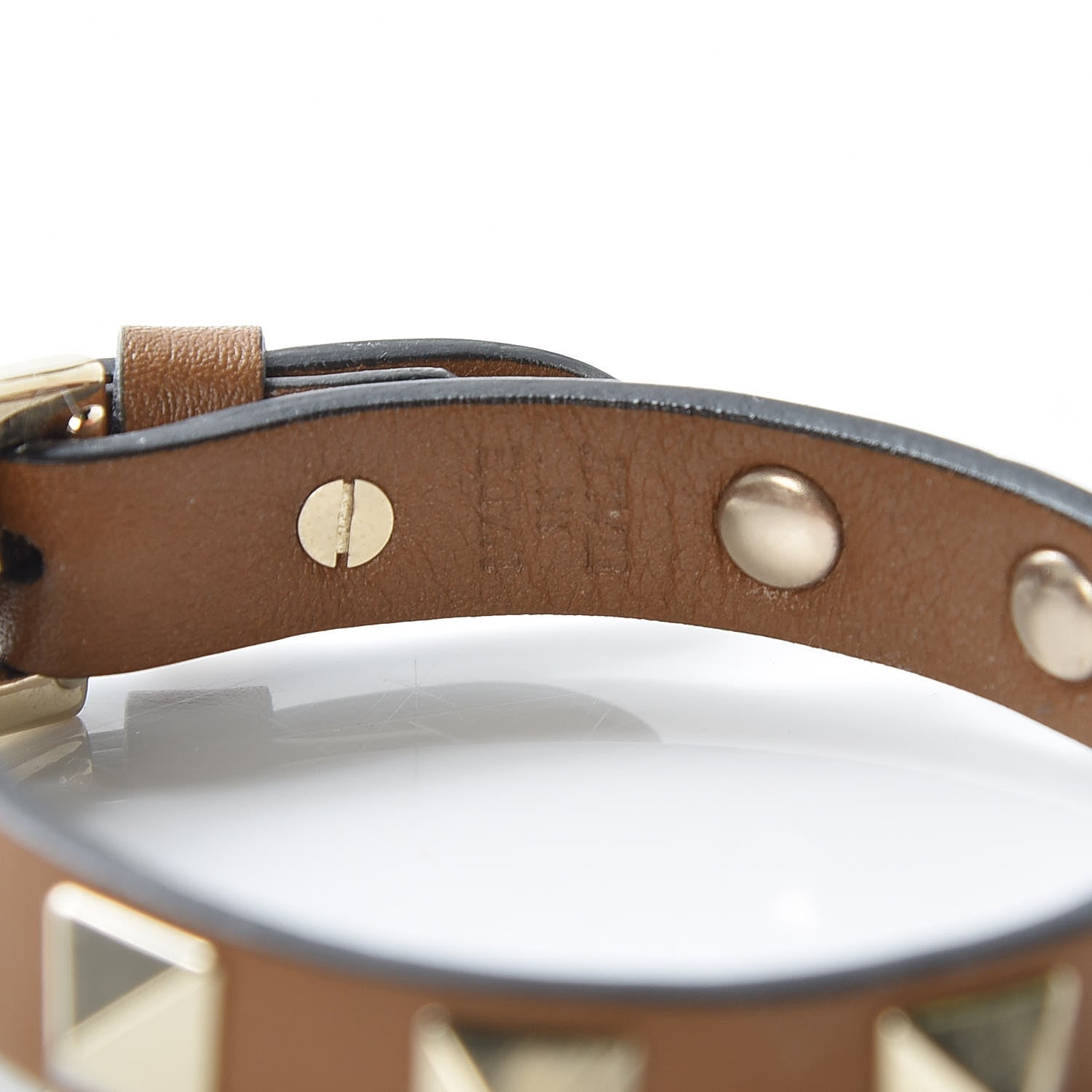 Valentino Garavani Vitello Rockstud Bracelet Brown 4 of 4