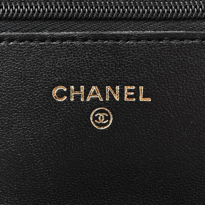 Chanel Lambskin Quilted Wallet On Chain WOC Black 6 of 11
