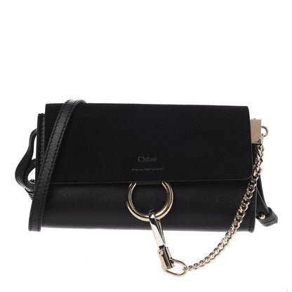 Chloe Suede Calfskin Mini Faye Shoulder Bag Black 1 of 7