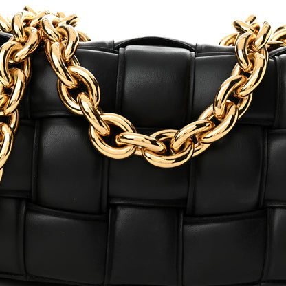 Bottega Veneta Lambskin Maxi Intreccio Padded Chain Cassette Crossbody Bag Black 8 of 11