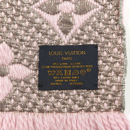 Louis Vuitton Wool Silk Logomania Shine Scarf Pink 3 of 3