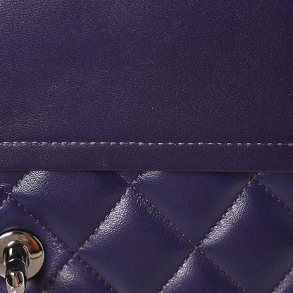 Chanel Lambskin Quilted Jumbo Double Flap Dark Purple 12 of 13