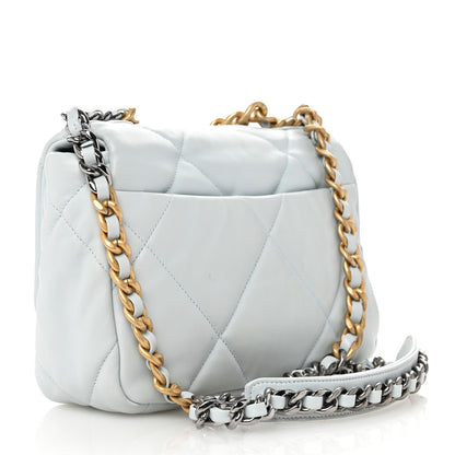 Chanel Lambskin Quilted Medium Chanel 19 Flap Light Blue 3 of 11