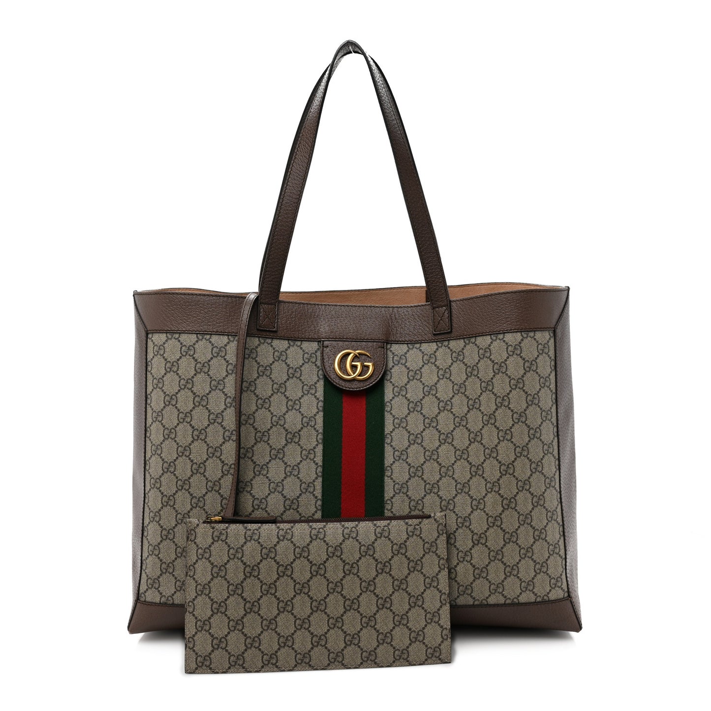 GG Supreme Monogram Web Ophidia Tote Brown