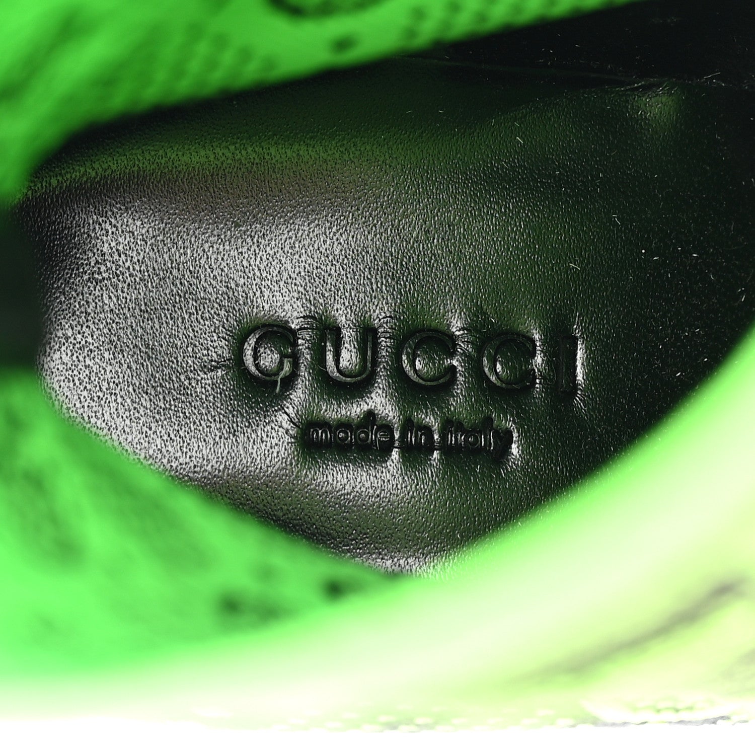 Gucci Technical Jersey Knit GG Monogram Square G 75mm Ankle Boots 37.5 Black Neon Green 6 of 8
