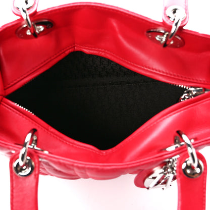 Christian Dior Lambskin Cannage Medium Lady Dior Red 5 of 11