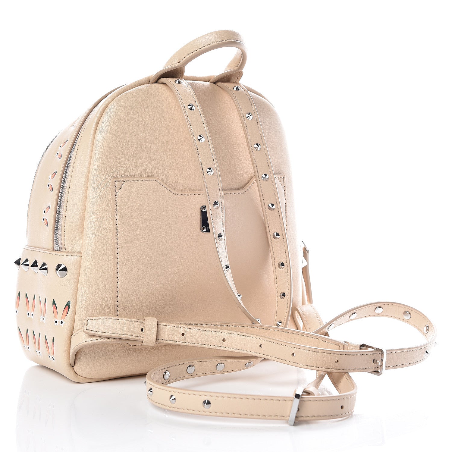 MCM Lambskin Star Eyed Bunny Mini Backpack Natural 3 of 12