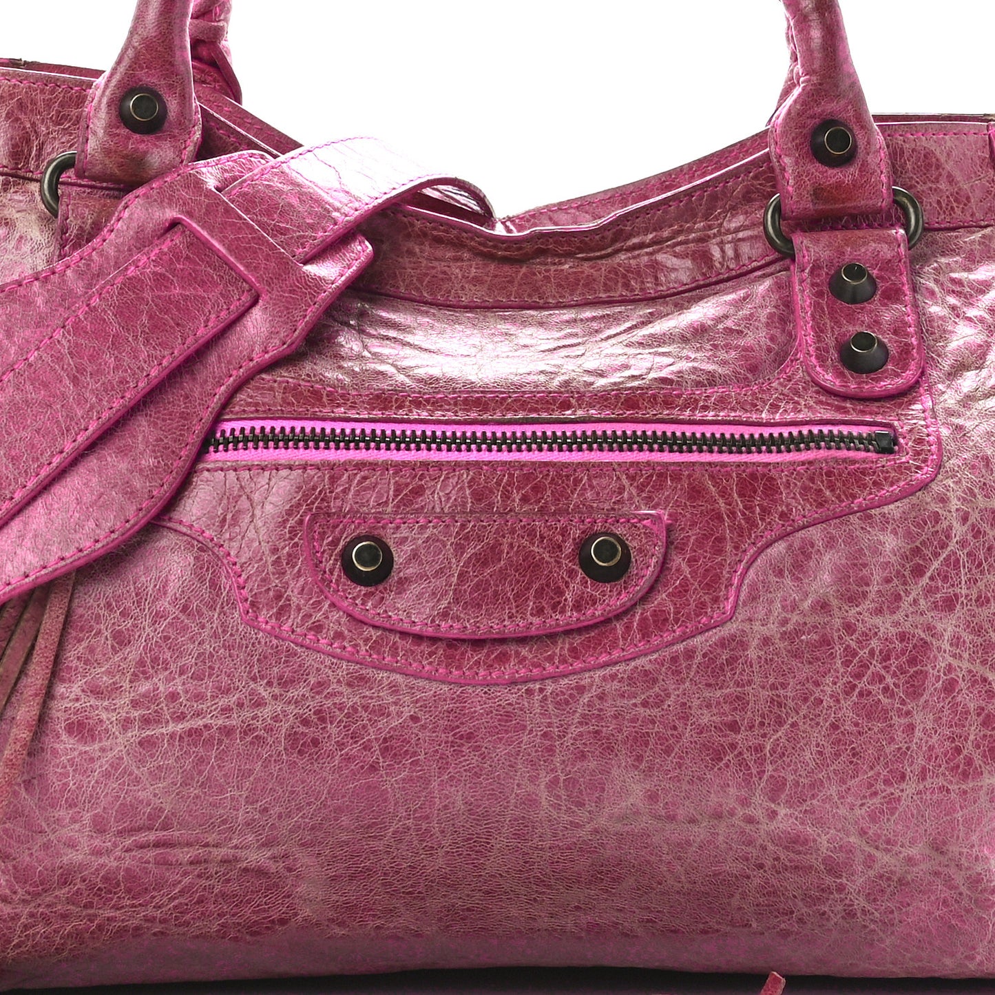 Agneau Classic Hardware City Metallic Pink