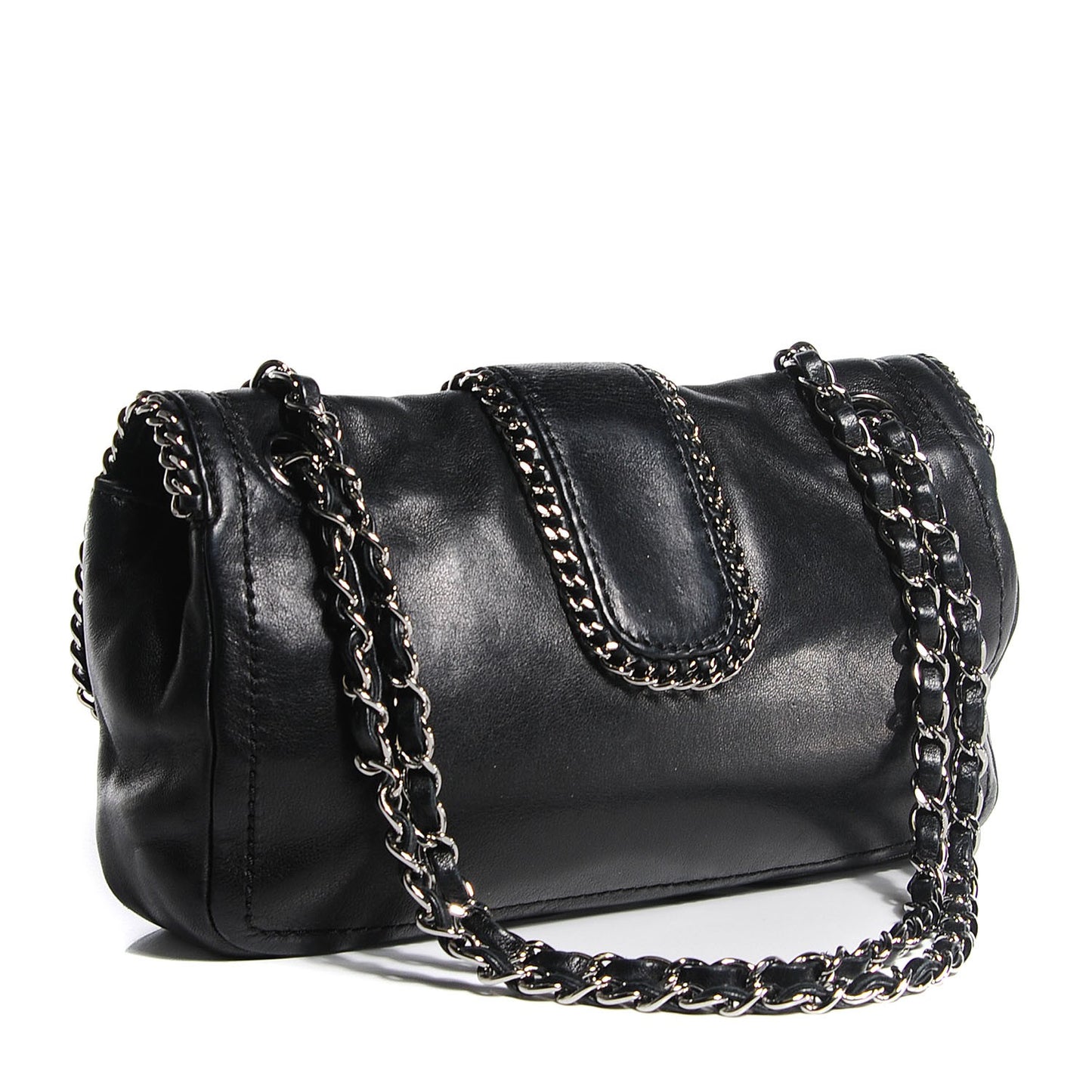 Lambskin Medium Madison Flap Black