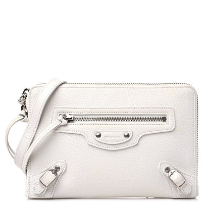 Balenciaga Grained Calfskin Classic Silver Hardware Reporter Crossbody White 1 of 15