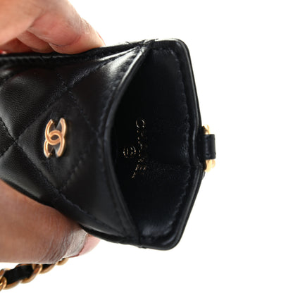 Chanel Pearl Lambskin Pearl Crown CC Wristlet Multi Pouches Black 8 of 9