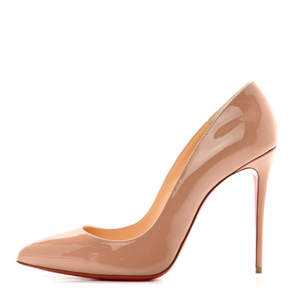 Christian Louboutin Patent Pigalle Follies 100 Pumps 39.5 Nude 1 of 8