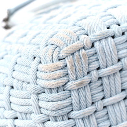 Balenciaga Washed Frayed Denim Braided XS Bistro Basket Blue 9 of 13