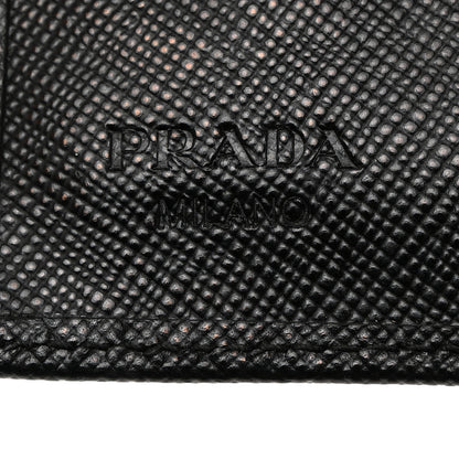 Prada Saffiano Tri-Fold Compact Wallet Black 6 of 8
