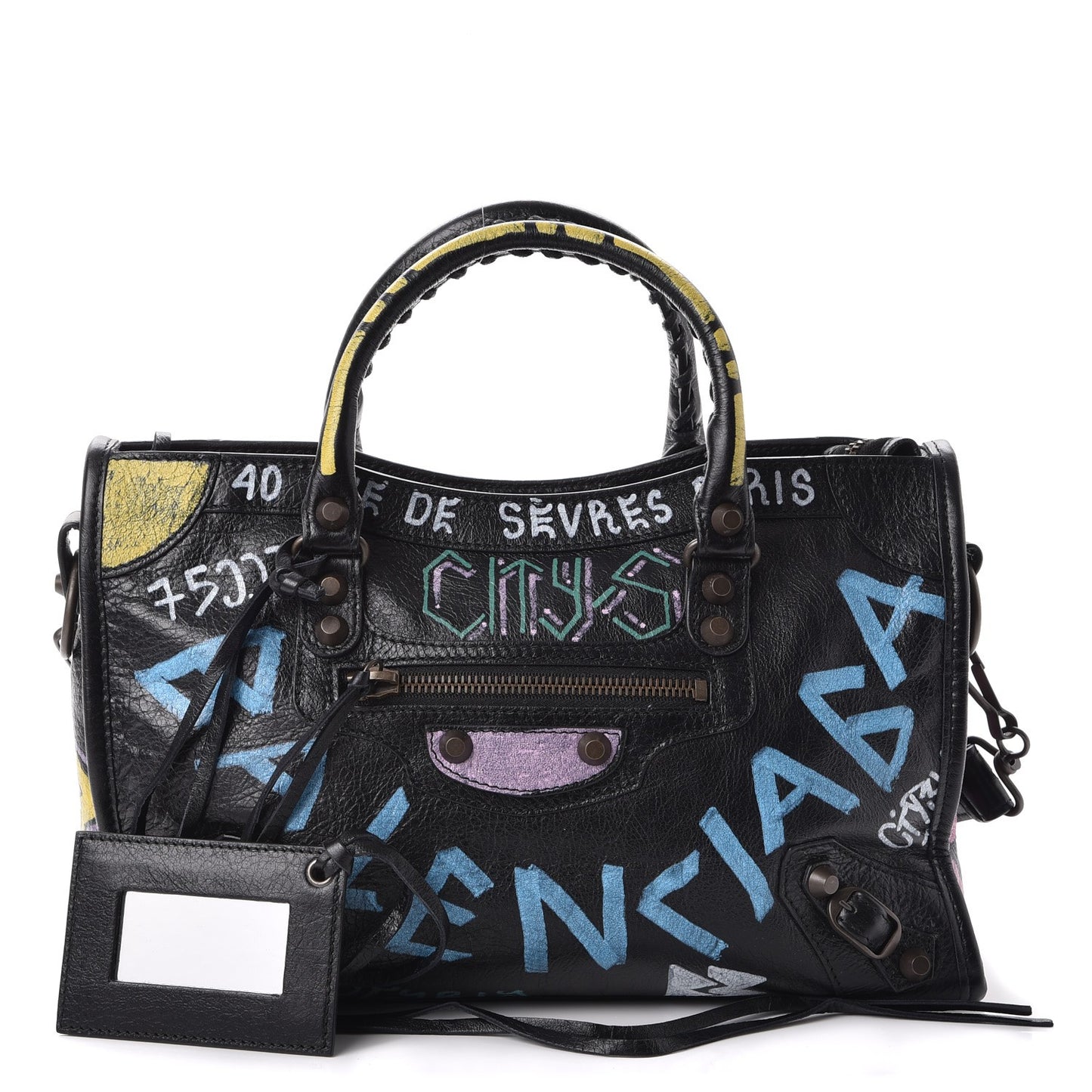 Agneau Graffiti All Over Classic Hardware S City Black Multicolor