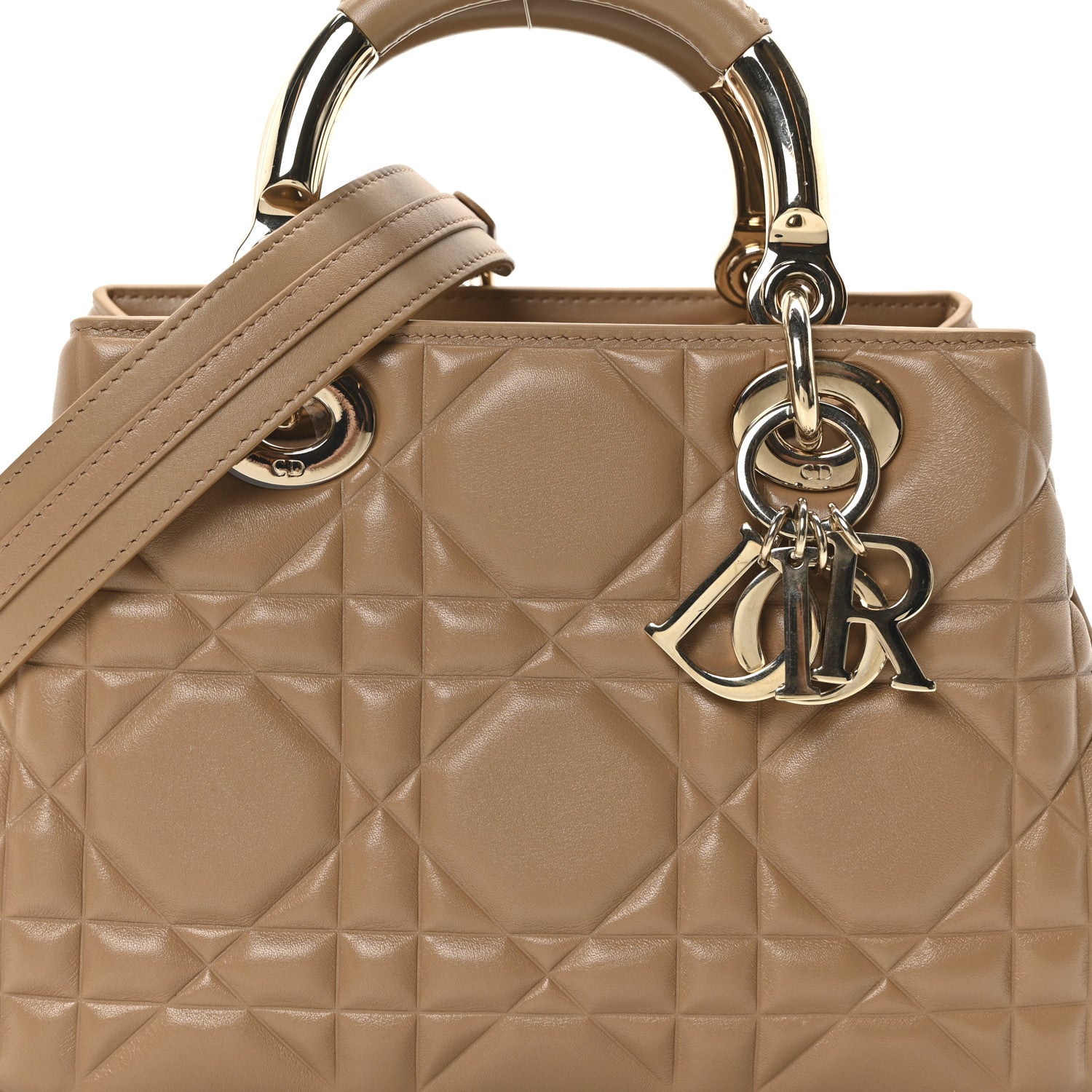 Christian Dior Calfskin Cannage Small The Lady 95.22 Beige 8 of 10