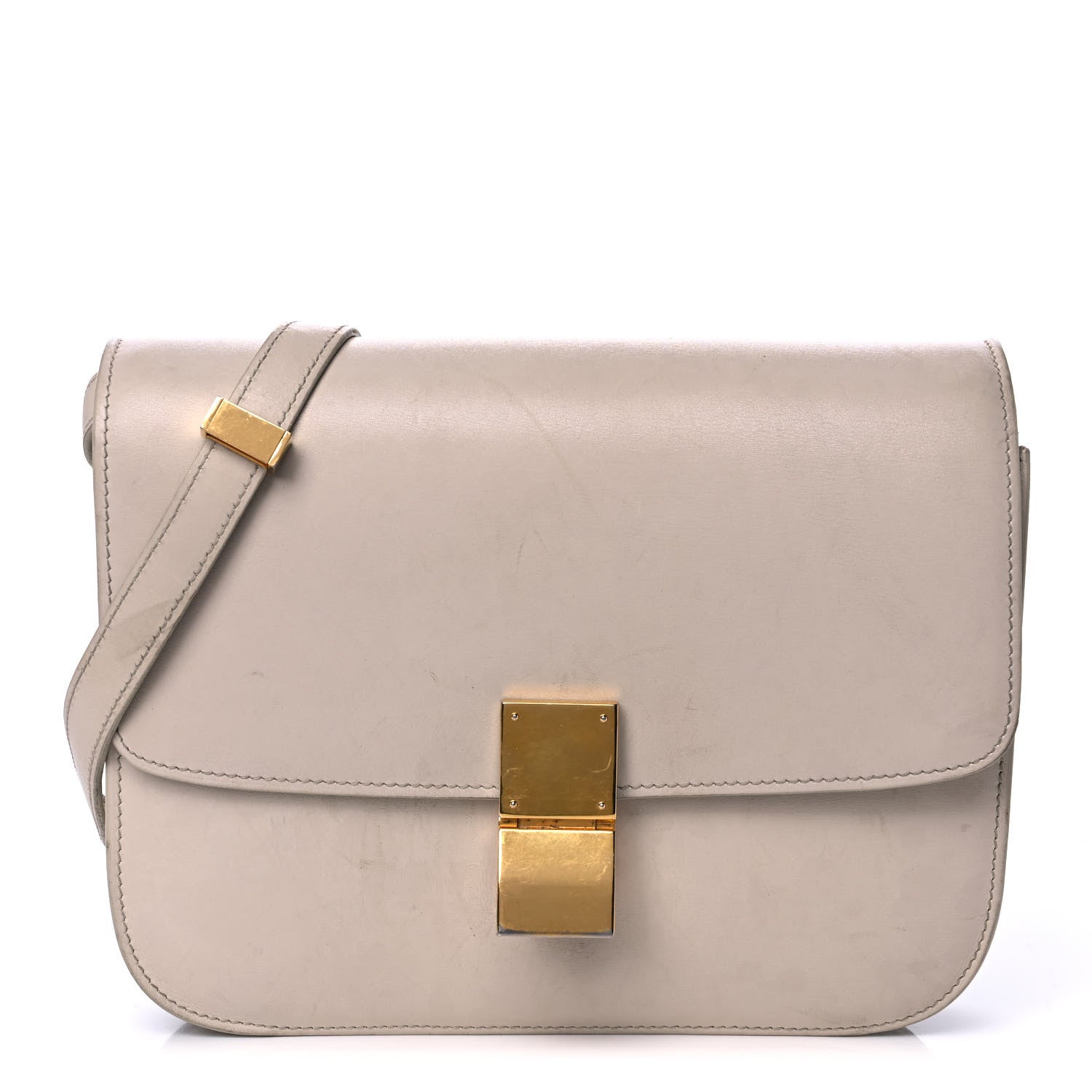 Celine Calfskin Medium Classic Box Flap Bag Clay 1 of 14