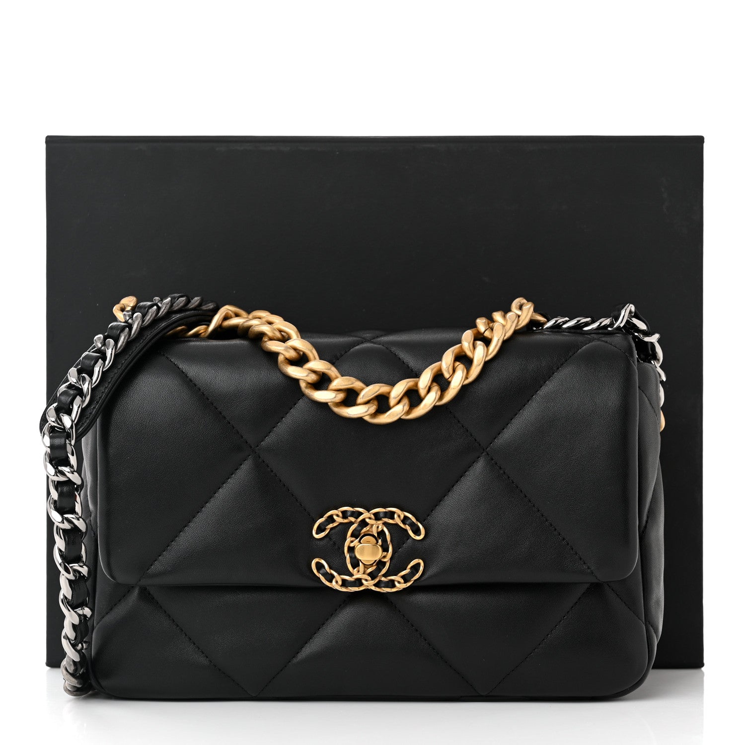 Chanel Lambskin Quilted Medium Chanel 19 Flap Black 11 of 11