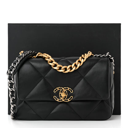 Chanel Lambskin Quilted Medium Chanel 19 Flap Black 11 of 11