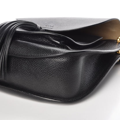 Chloe Grained Calfskin Medium Hudson Tassel Shoulder Bag Black 6 of 8