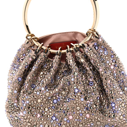 Valentino Garavani Crystal Suede Bebop Loop Handle Clutch Pink 8 of 11