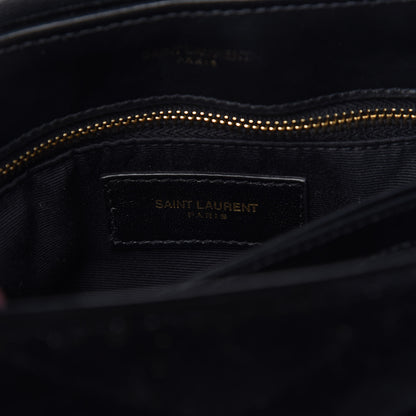 Saint Laurent Velvet Y Quilted Monogram Toy Loulou Chain Satchel French Black 8 of 10