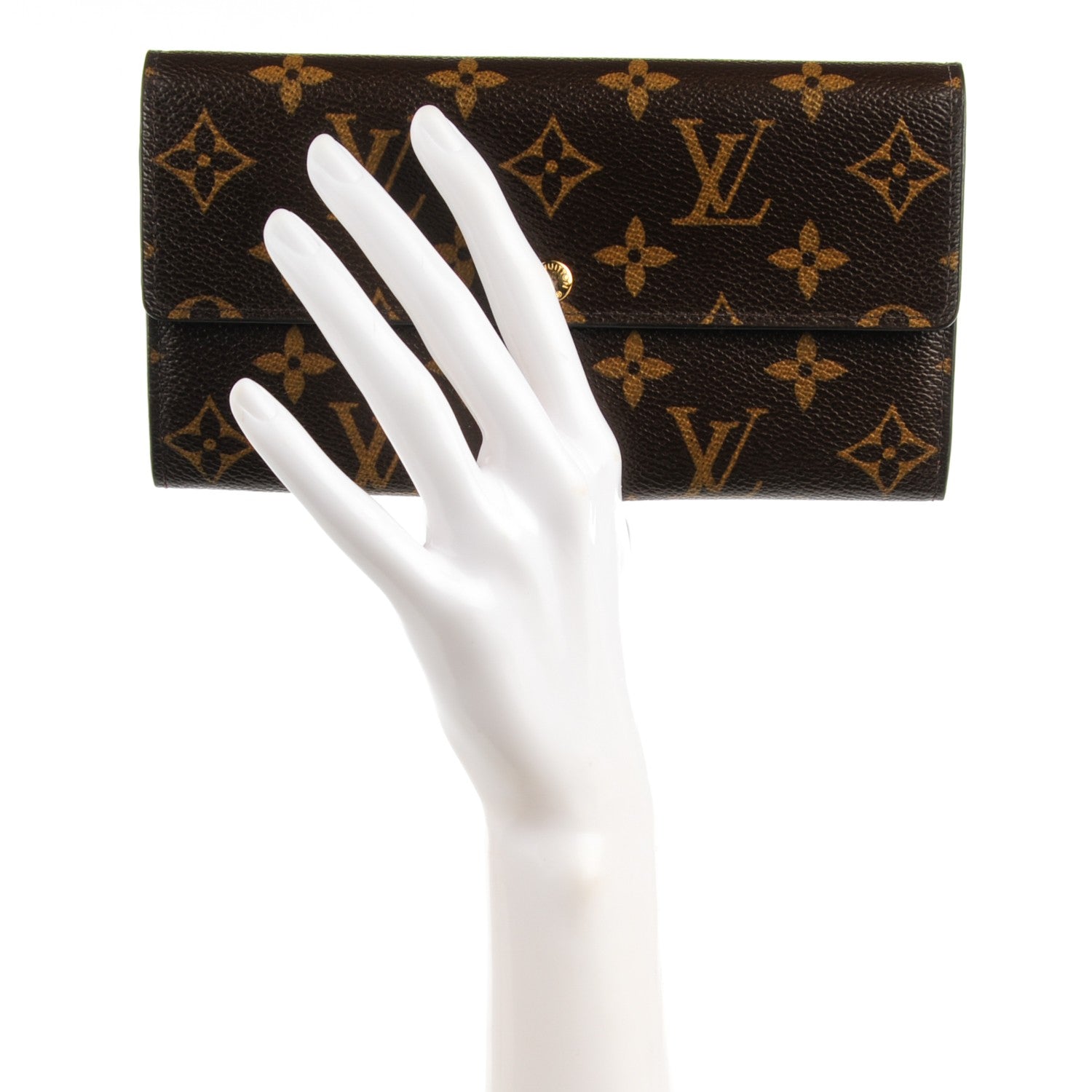Louis Vuitton Monogram Leopard Sarah Wallet Blanc Corail 2 of 9