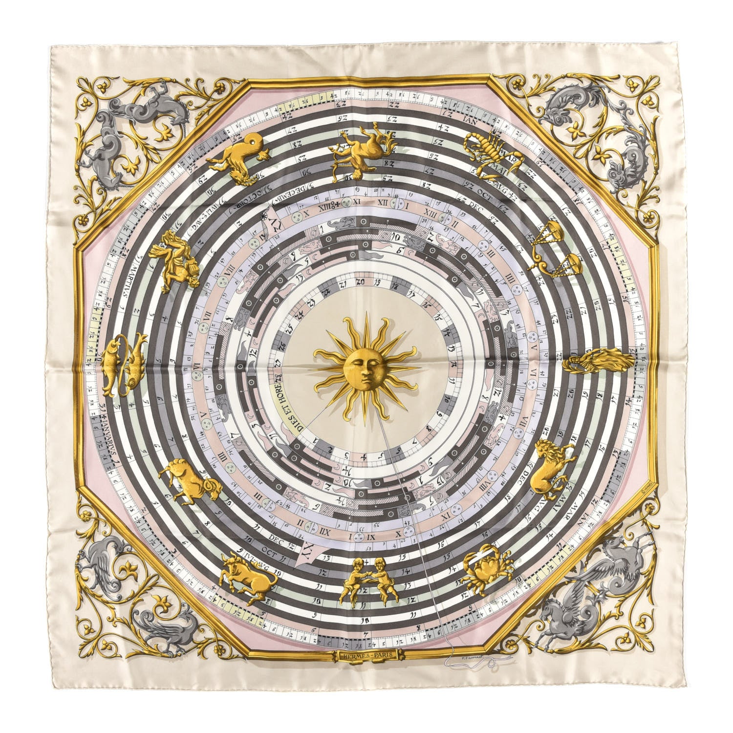 Hermes Silk Dies Et Hore Scarf 90 1 of 5