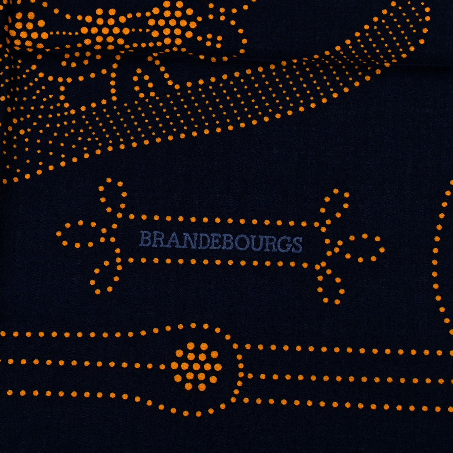 Cashmere Silk Brandebourgs Points Shawl 140 Bleu Black Gold Rouge