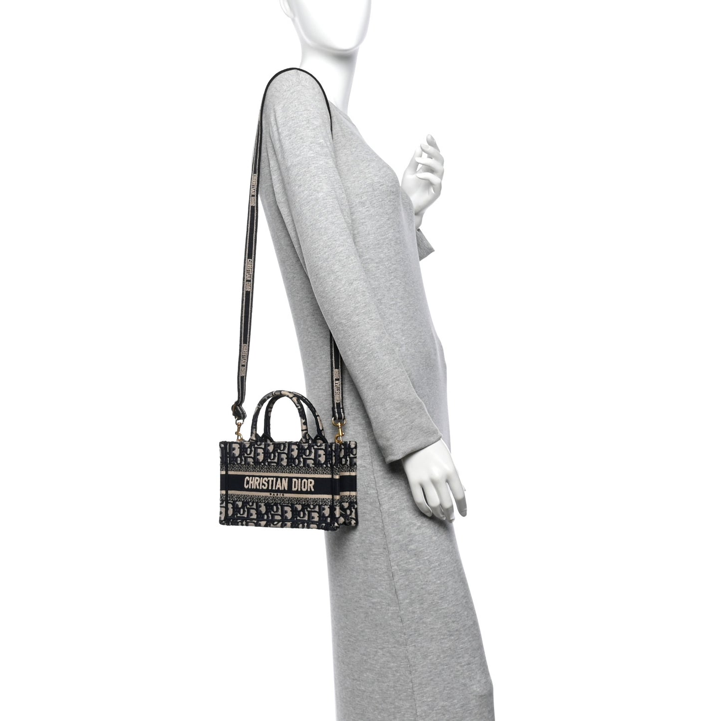 Oblique Mini Book Tote With Strap Blue Multicolor