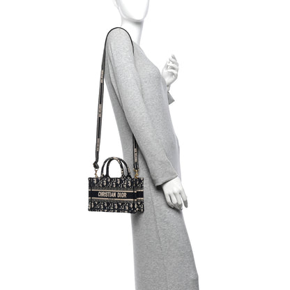 Christian Dior Oblique Mini Book Tote With Strap Blue Multicolor 2 of 13