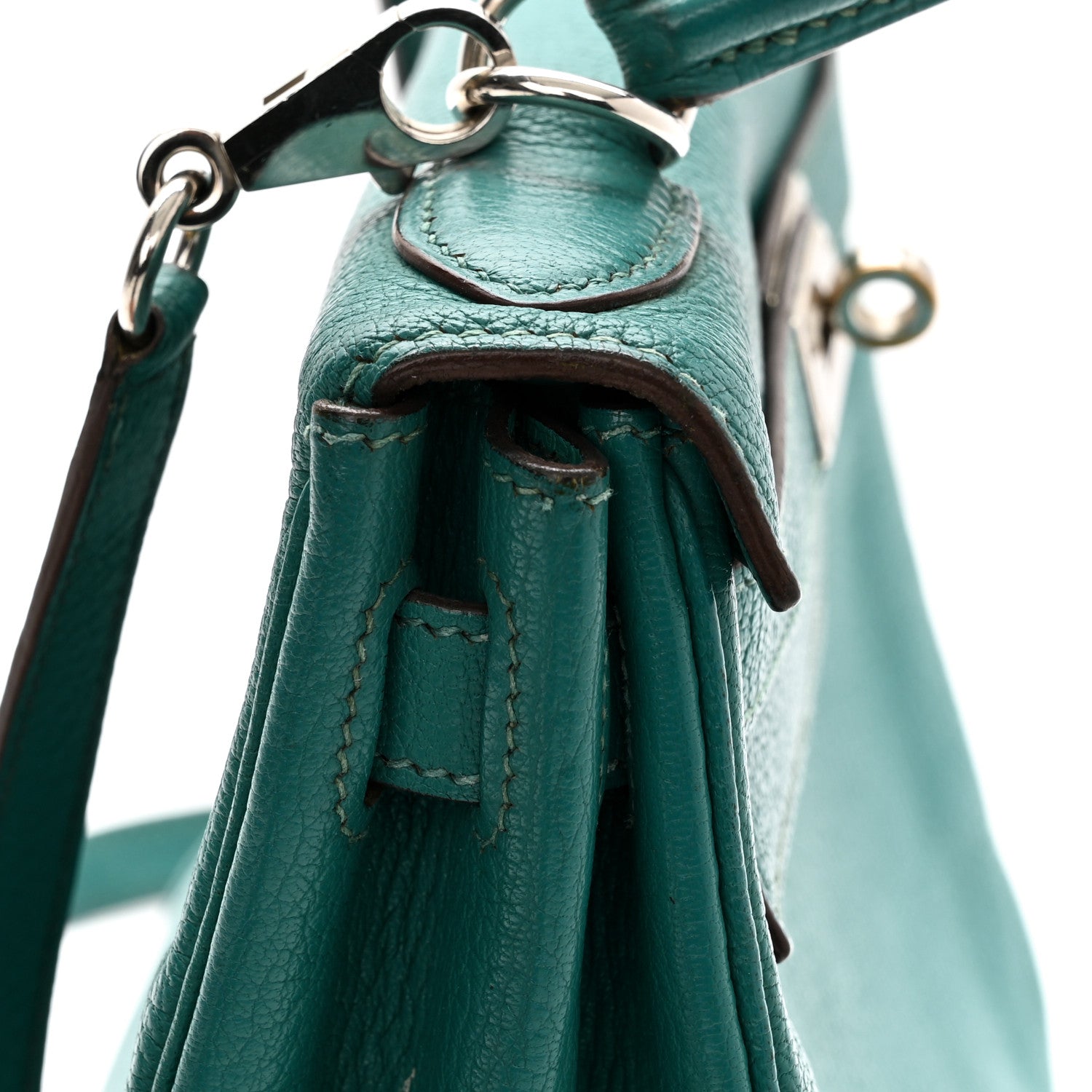 Hermes Chevre De Coromandel Kelly Retourne 28 Bleu Paon 17 of 20