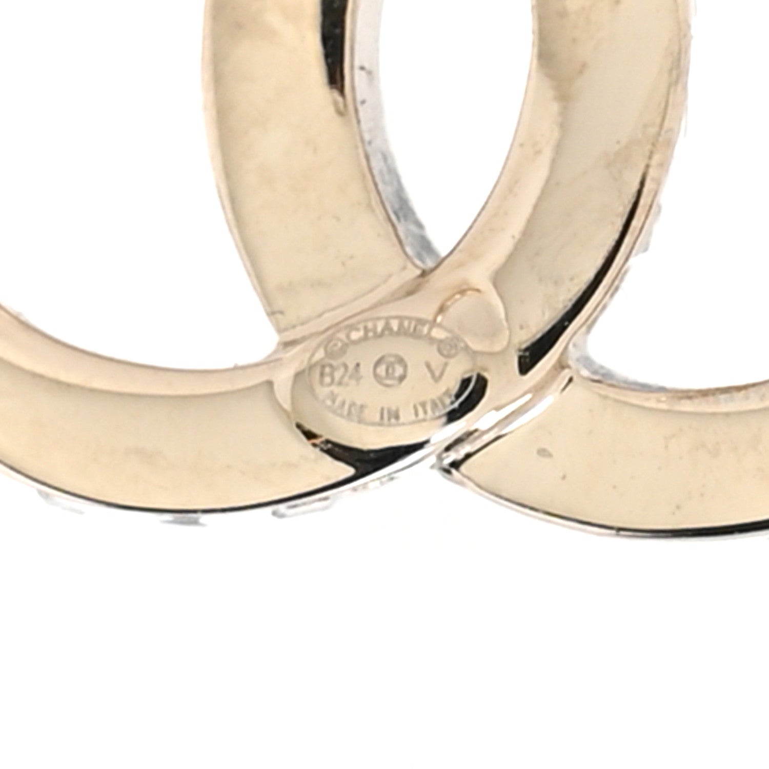 Chanel Metal Crystal CC Earrings 4 of 5