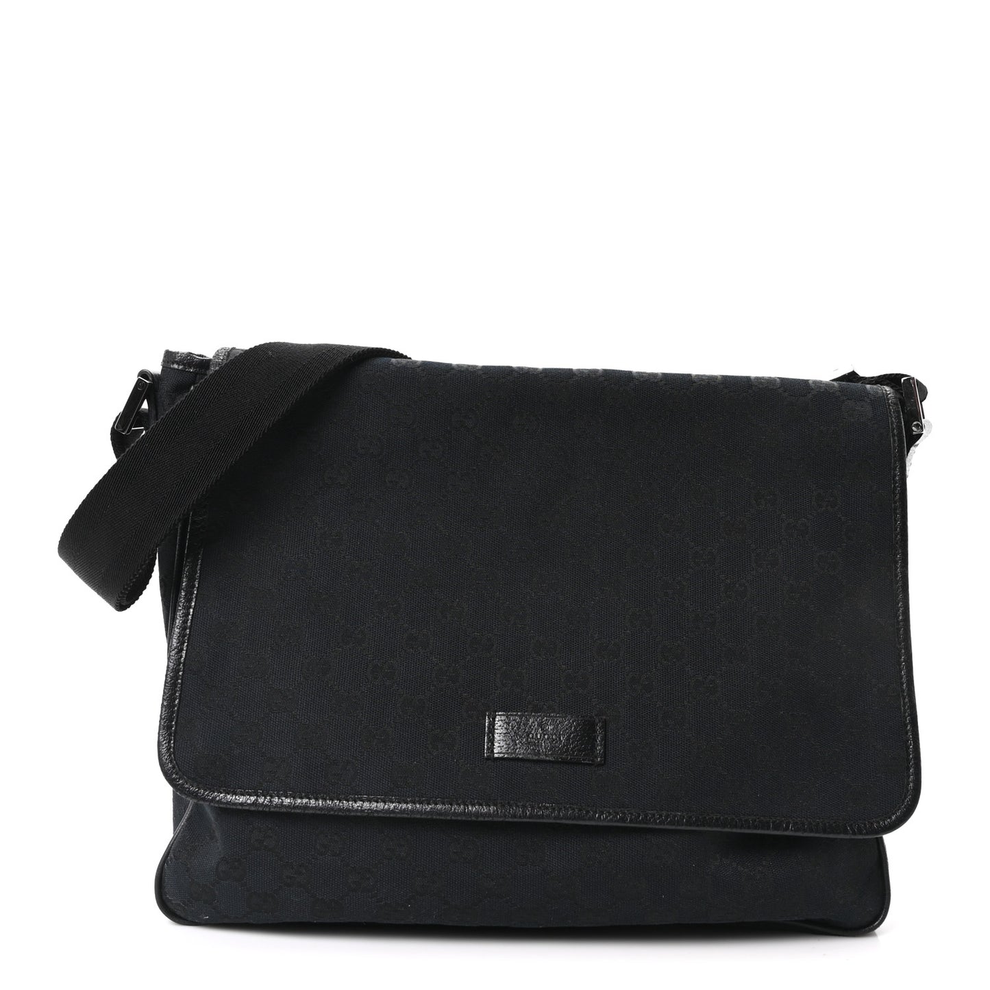Monogram Web Medium Flap Messenger Black