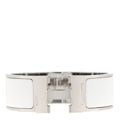 Hermes Enamel Wide Clic Clac H Bracelet PM White 1 of 5