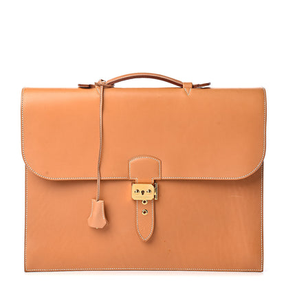 Hermes Vache Natural Sac a Depeche 38 Briefcase 1 of 20