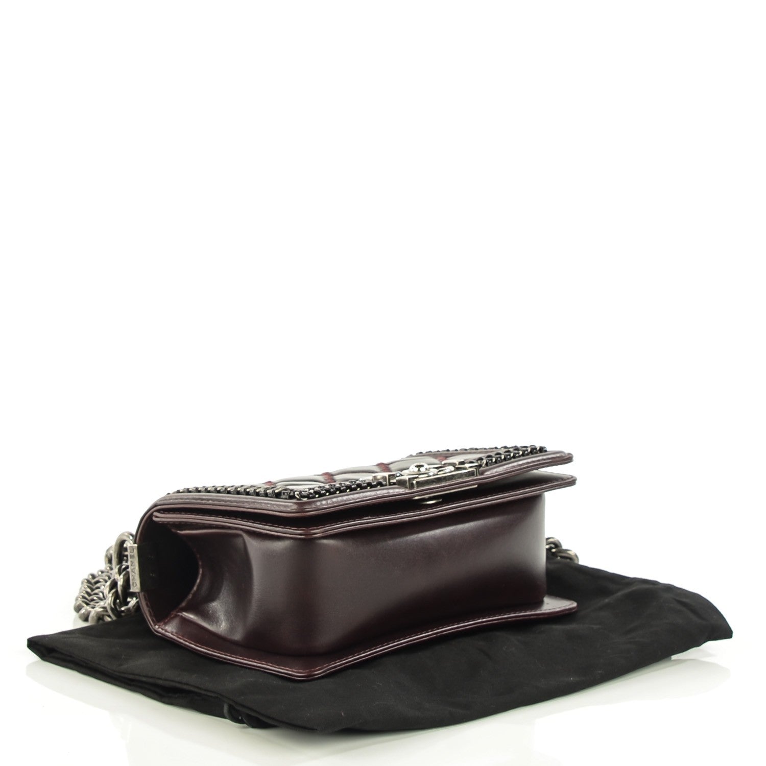 Chanel Goatskin Quilted Small Boy Handle Flap Burgundy 4 of 8