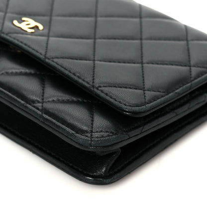 Chanel Lambskin Quilted Wallet On Chain WOC Black 11 of 11