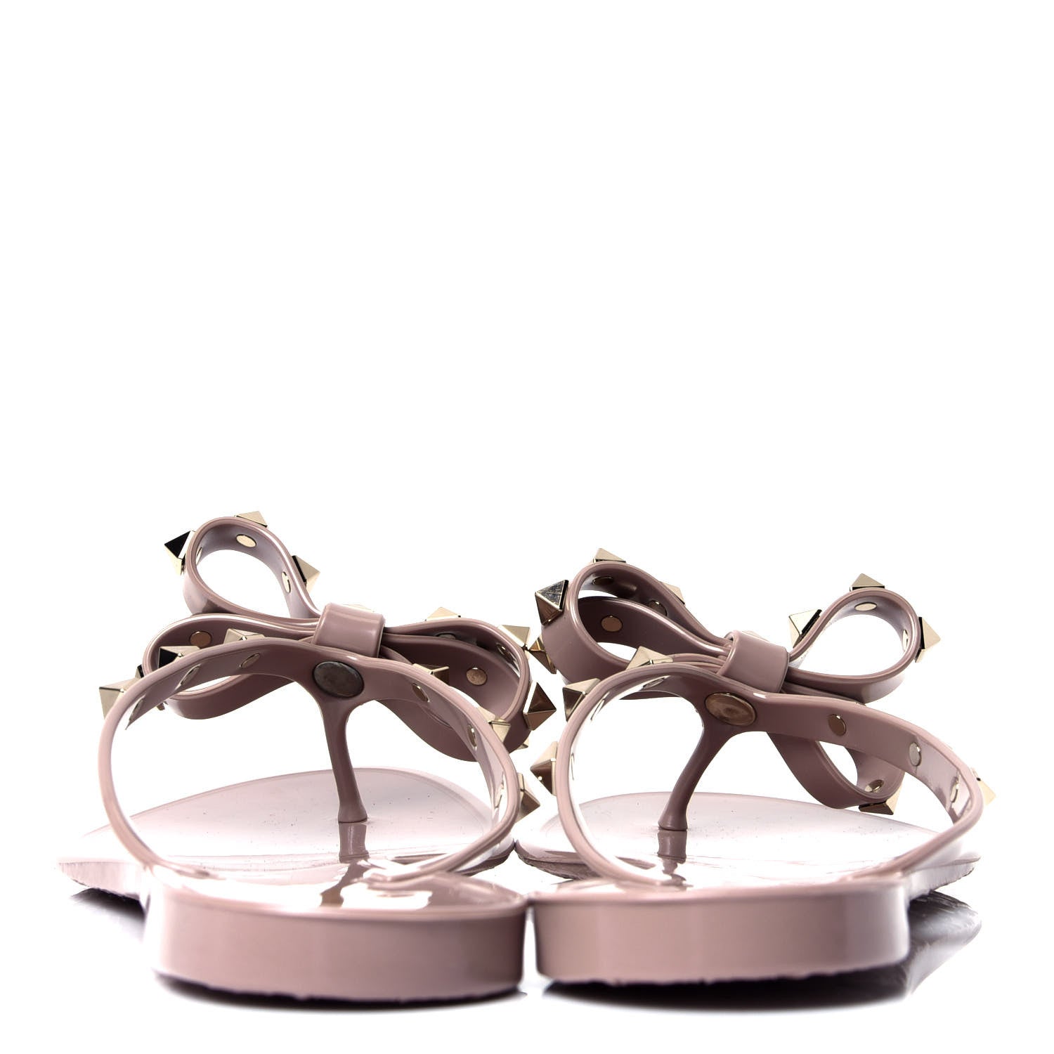 Valentino Garavani PVC Jelly Rockstud Bow Thong Sandals 38 Poudre 8 of 12