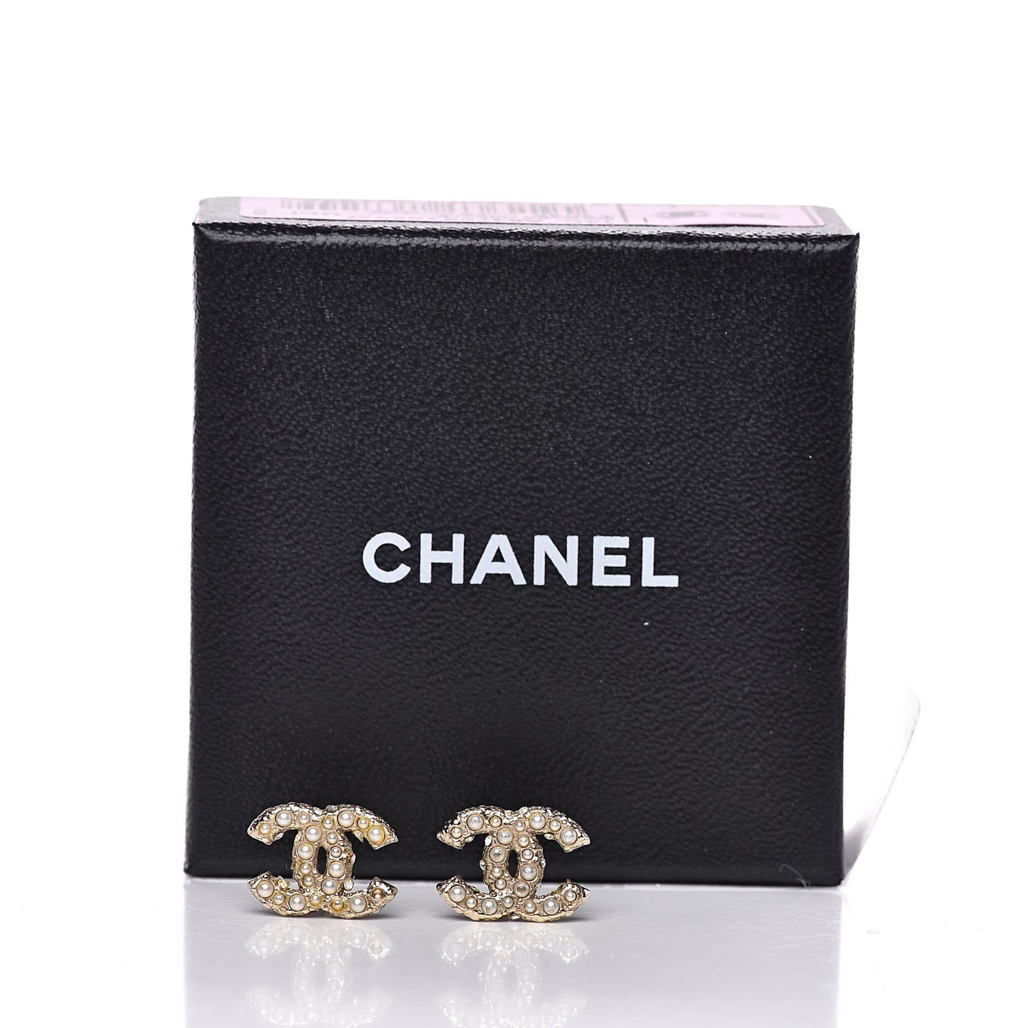 Pearl Crystal CC Earrings Gold