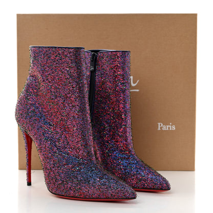 Christian Louboutin Satin So Kate Starlight Booty 100 Ankle Boots 38 Purple Multicolor 8 of 8