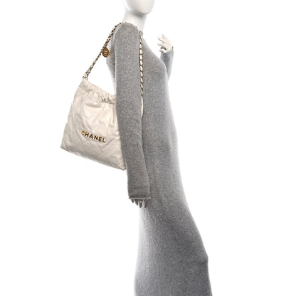 Chanel Shiny Calfskin Quilted Small Chanel 22 White 2 of 11