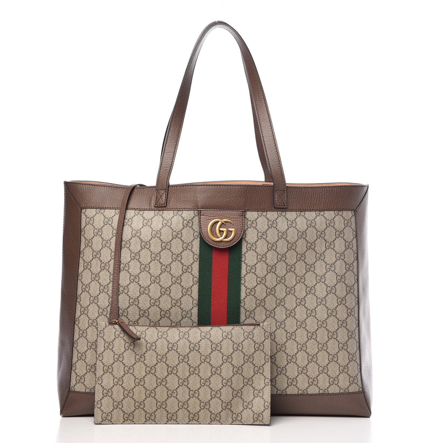 Gucci GG Supreme Monogram Web Ophidia Tote Brown 3 of 14